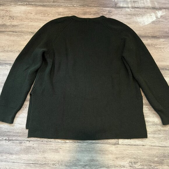 Athleta Switchback Wool-Blend Sweater, Black Olive (Green), Oversized, Small - Picture 6 of 9